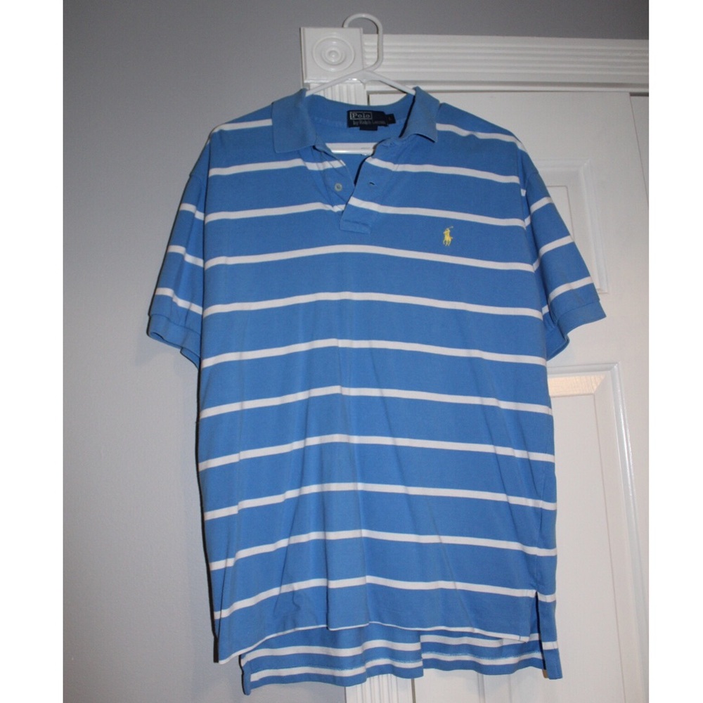 Polo blue striped shirt size large